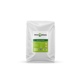 A bag of Calcium Nitrate from Direct Chems, featuring a white design with green labeling and safety symbols, acts as an effective soluble fertilizer perfect for nourishing crop foliage.